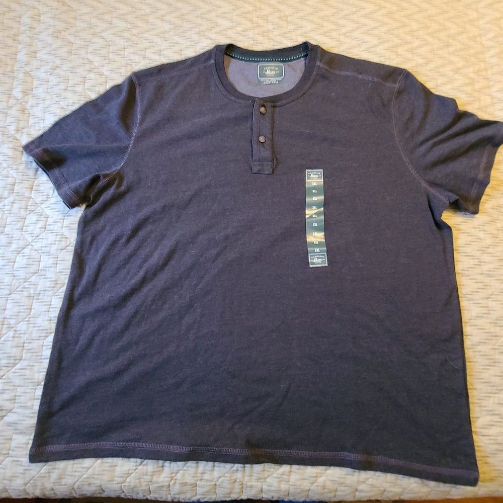 Bass short sleeve Henley XXL Black   NWT